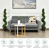 4 FT artificial spiral boxwood topiary trees in golden pots, eco-friendly, for indoor and outdoor decor, space-saving.