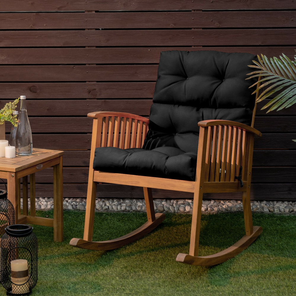 22 x 44 Inch Tufted Outdoor Patio Chair Seating Pad-Black - Gallery View 1 of 11