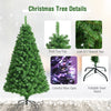 6-foot pre-lit fiber optic artificial Christmas tree with 617 branch tips, featuring a foldable metal stand for.