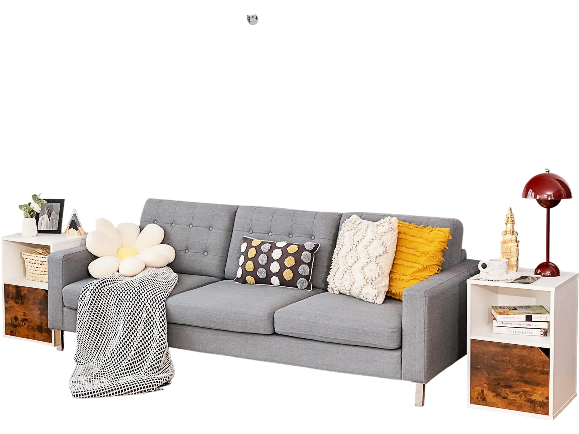 Costway Set of 2 Nightstands Side End Tables White 63407159 New
