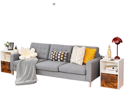 Costway Set of 2 Nightstands Side End Tables White 63407159 New