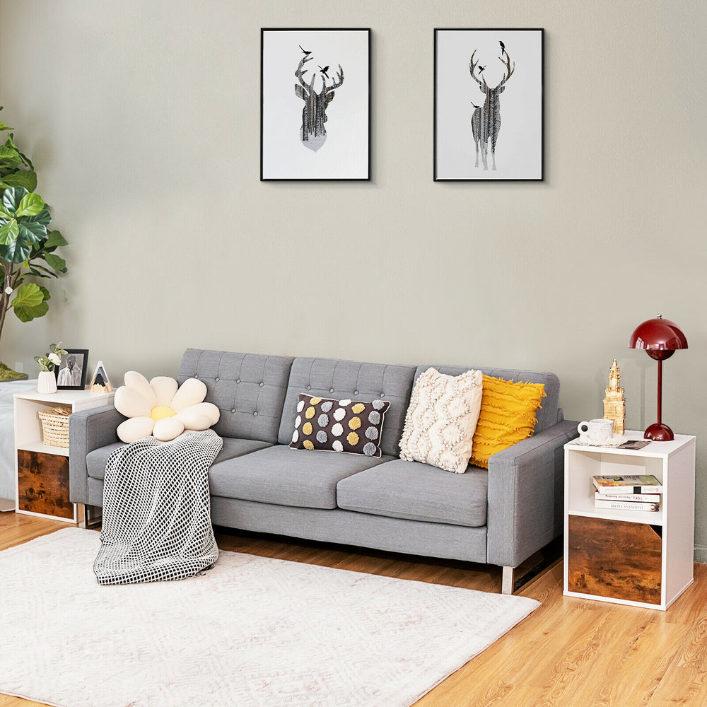 Set of 2 Nightstands Side End Table for Living Room-White - Gallery View 1 of 10