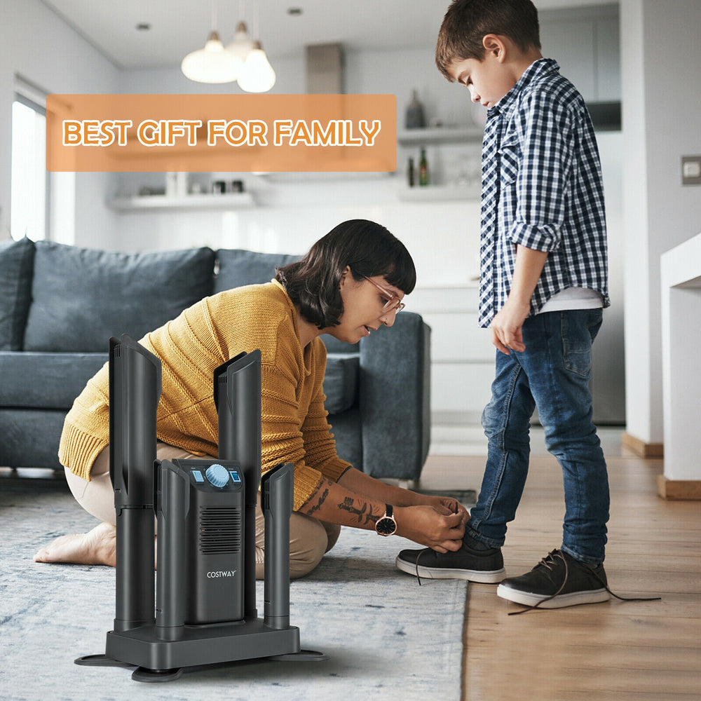 Electric Shoe Boot Dryer 4 Shoes with 180 Mins Timer Ozone Disinfection-Gray - Gallery View 1 of 10