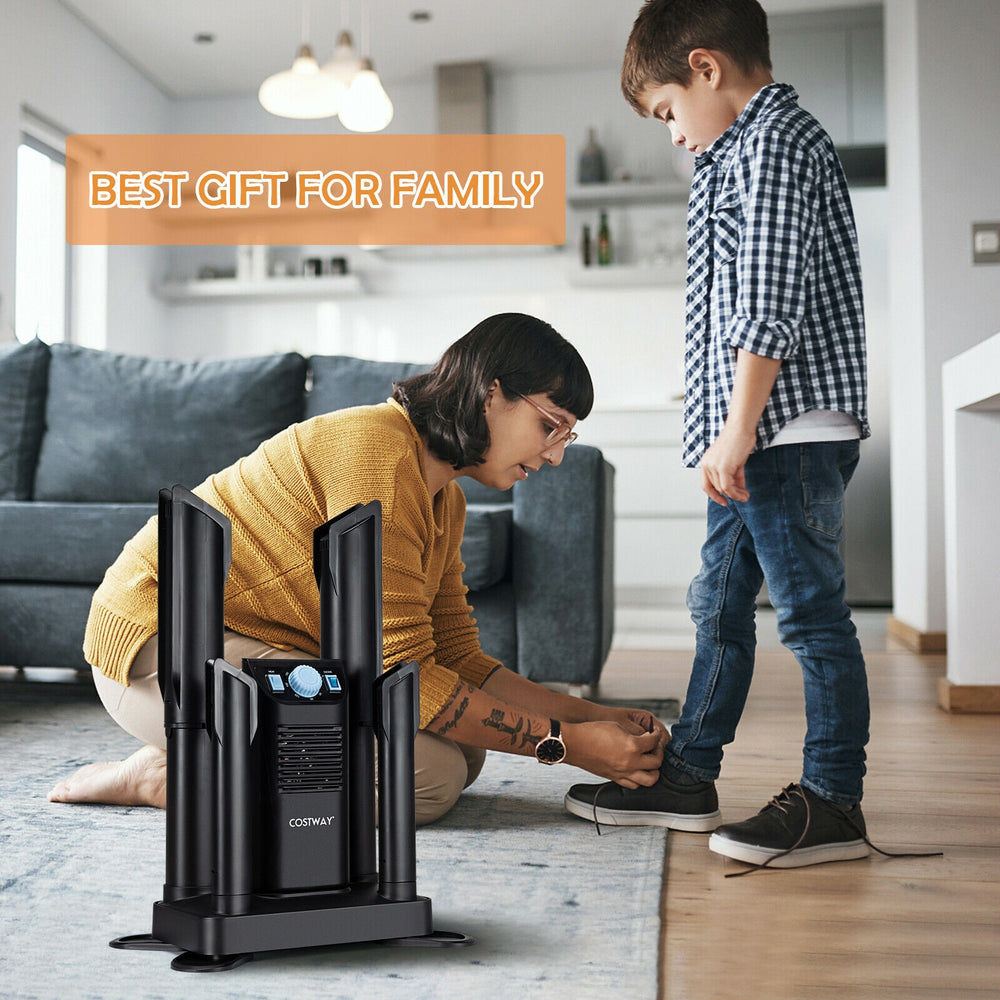 Electric Shoe Boot Dryer 4 Shoes with 180 Mins Timer Ozone Disinfection-Black - Gallery View 1 of 10