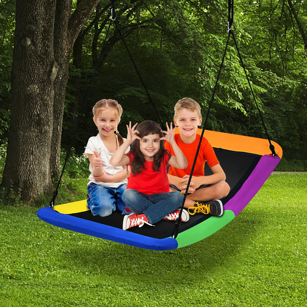 700lb Giant 60 Inch Platform Tree Swing for Kids and Adults-Multicolor - Gallery View 1 of 13