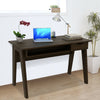 Dressing table with a flip mirror, showcasing a sleek design and spacious tabletop, ideal for both makeup and work.