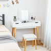 Makeup Vanity Table Set with Flip Top Mirror and 2 Drawers-White - Gallery View 1 of 10