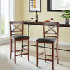 Set of 2 Bar Stools 25 Inch Counter Height Chairs with PU Leather Seat - Gallery View 1 of 10
