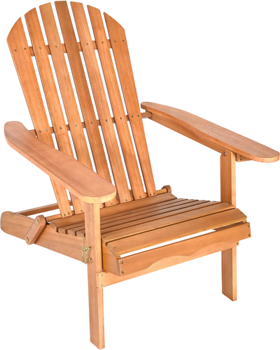 Costway Folding Acacia Wood Oversized Adirondack Chair 61325987 New