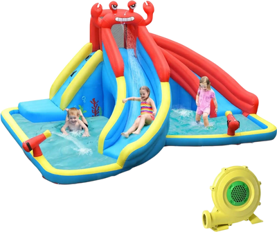 Costway Inflatable Water Slide Bounce House w/ Water Cannon & 950W Blower 63529184 New