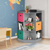 3-Tier Kids Storage Shelf Corner Cabinet with 3 Baskets-Gray - Gallery View 1 of 10