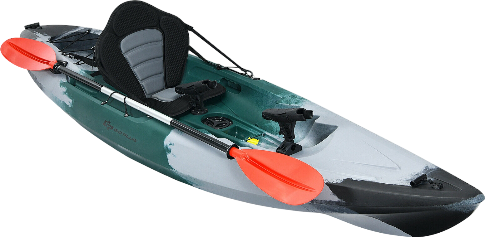 Costway Sit-on-Top Fishing Kayak with Rod Holders and Paddle New
