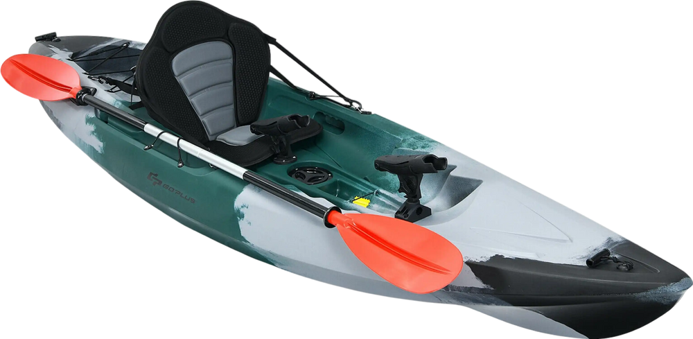 Costway Sit-on-Top Fishing Kayak with Rod Holders and Paddle New