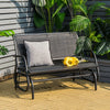 Swing Glider Chair 48 Inch Loveseat Rocker Lounge Backyard-Black - Gallery View 1 of 11