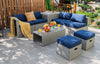 8 Pieces Patio Rattan Furniture Set with Storage Waterproof Cover and Cushion-Navy - Gallery View 1 of 11