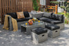 8 Pieces Patio Rattan Furniture Set with Storage Waterproof Cover and Cushion-Black - Gallery View 1 of 10