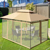 10 Feet x 13 Feet Tent Canopy Shelter with Removable Netting Sidewall-Tan - Gallery View 1 of 10