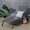 6-Poisition Adjustable Outdoor Chaise Recliner with Wheels-Gray - Gallery View 1 of 8