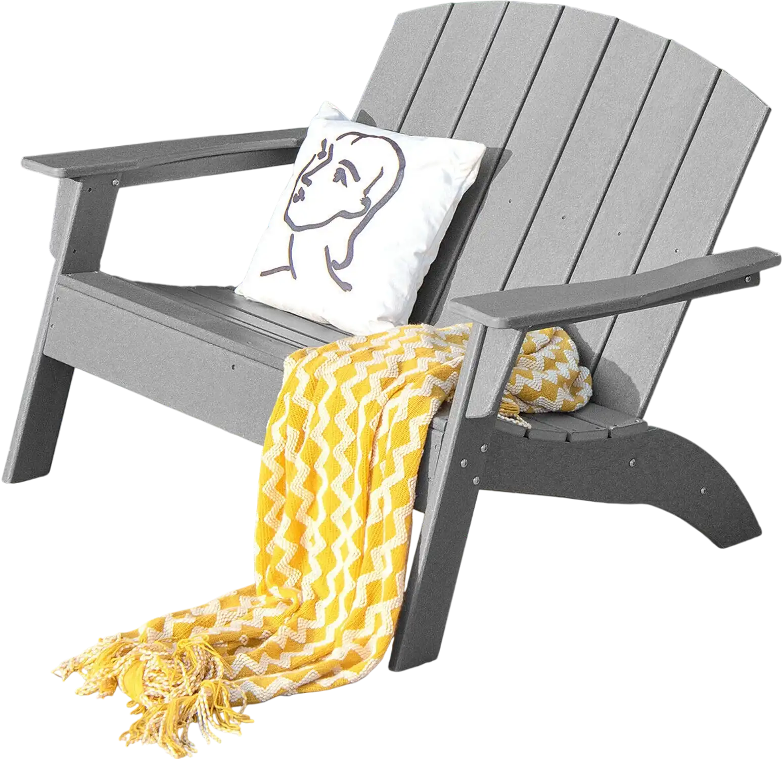 Costway HDPE Patio Adirondack Chair Gray 72103946 New