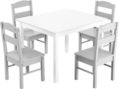 Costway Kids 5-Piece Wooden Table and Chair Set 52439706 New
