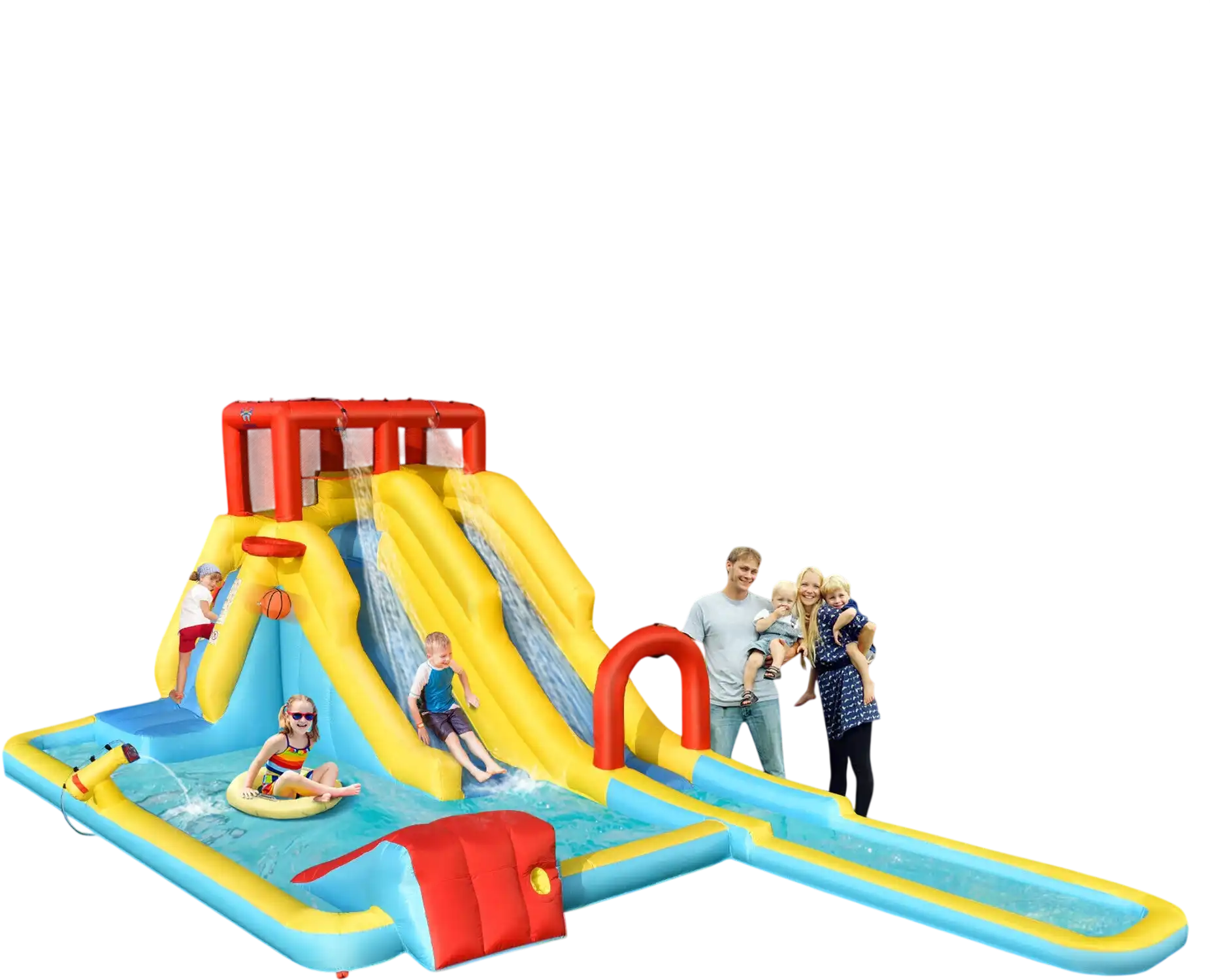 Costway Inflatable Dual Slide Water Park Climbing Bouncer w/ 735W Air Blower 25048361 New