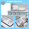 Wooden pretend play kitchen toy set with realistic light and sound features, designed for kids' fun and social skill.
