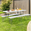 Portable 6 feet picnic folding bench with anti-rust iron frame, ideal for outdoor gatherings and easy storage.
