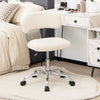 Sherpa swivel office chair in white with padded seat, adjustable height, and rolling casters for versatile use.