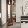 360° Rotatable 2-in-1 Lockable Jewelry Cabinet with Full-Length Mirror-Brown - Gallery View 1 of 8