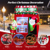 6.3 feet inflatable gingerbread cookie shop with Santa, featuring colorful lights for festive outdoor Christmas.