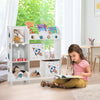 Wooden Children Storage Cabinet with Storage Bins-Rocket Pattern - Gallery View 1 of 10