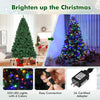 7.5 feet pre-lit artificial spruce Christmas tree with 550 multicolor lights, perfect for festive indoor decoration.