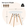 Round modern dining table with solid beech wood legs, 31.5-inch tabletop, seats up to 4 people, ideal for compact.