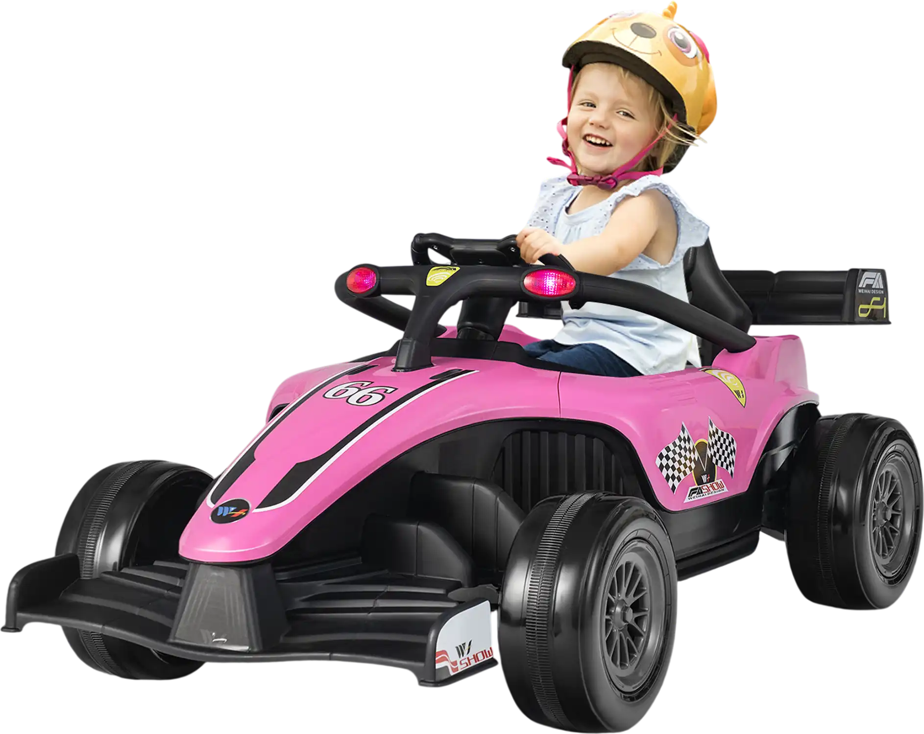 Costway 12V Kids Electric Formula Racing Ride-On Car w/ Remote Control Pink 62943510 New