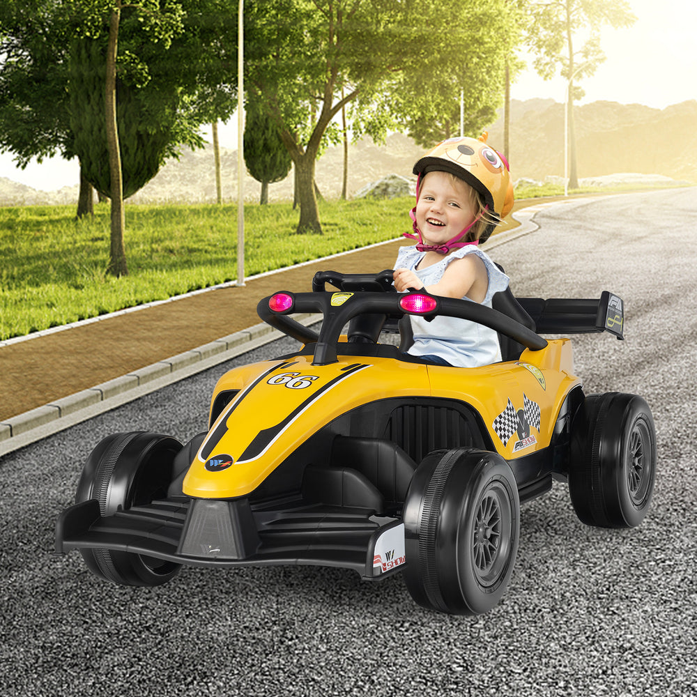 12V Kids Ride on Electric Formula Racing Car with Remote Control-Yellow - Gallery View 1 of 11