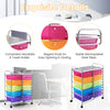 15-drawer rolling storage cart organizer with metal frame, colorful plastic drawers, and convenient handles for easy.