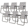 6 Pieces Folding Beach Chair Camping Lawn Webbing Chair-Brown - Gallery View 1 of 1