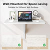 Wall-mounted folding table in white, showcasing its space-saving design, perfect for kitchens or small apartments.