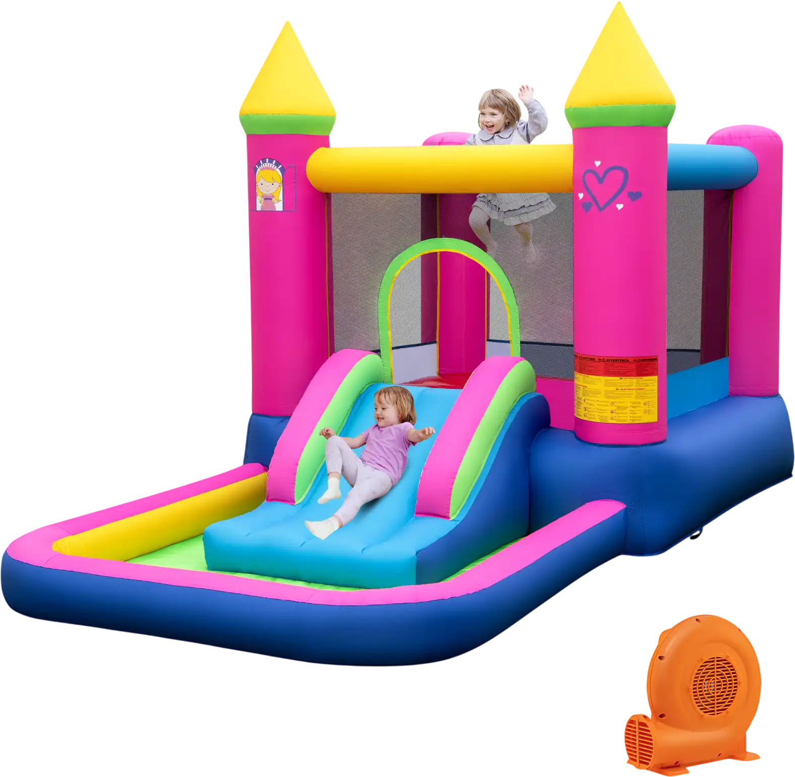Costway Princess Inflatable Bounce House Bouncy Castle w/ 520W Blower 194876325 New