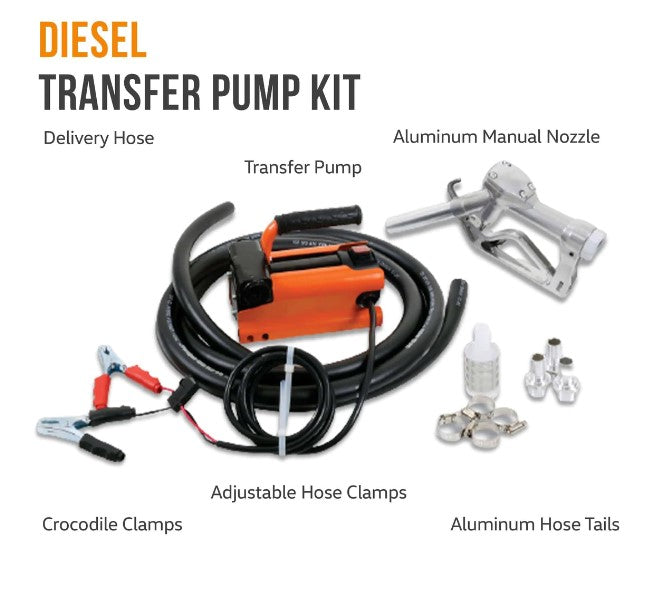 Super Handy GCAF001 Portable Diesel Fuel Transfer Pump Kit 12V 10GPM 3/4" NPT Inlet/Outlets New Canada Only