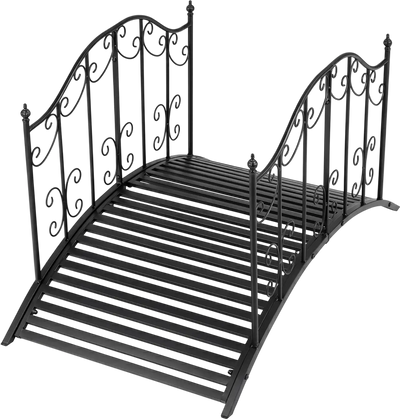 Costway 3.9' Garden Metal Bridge Dual Patterned Side Rails 26186524 New