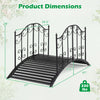 Garden metal bridge with dual patterned side rails, 3.9 ft long, designed for stability and outdoor durability.