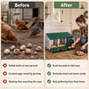 3-compartment roll away chicken nesting box in green with removable trays for easy egg collection and maintenance.