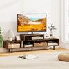 3 Cubby TV Stand for TVs up to 70 Inch with Open Storage Compartments-Rustic Brown - Gallery View 1 of 10