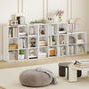 Modern 3-cube bookshelf in white, perfect for organizing books and decor in living rooms or studies.