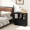 3-cube bookcase in black with open compartments and cabinet, perfect for organized storage in bedroom or office.