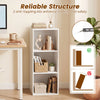 3-cube bookcase in white with anti-tipping kits, providing stable storage for home office or living room organization.