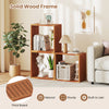 Three cube bookcases made of solid wood with an open slatted design, ideal for indoor or outdoor storage and display.