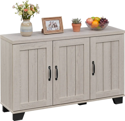 Costway 3-Door Buffet Sideboard Cabinet w/ Adjustable Shelves & Anti-Tipping Kits 15478293 New