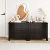 Wide dark brown 3-drawer dresser with smooth metal slide rails, perfect for organizing accessories and decorations.